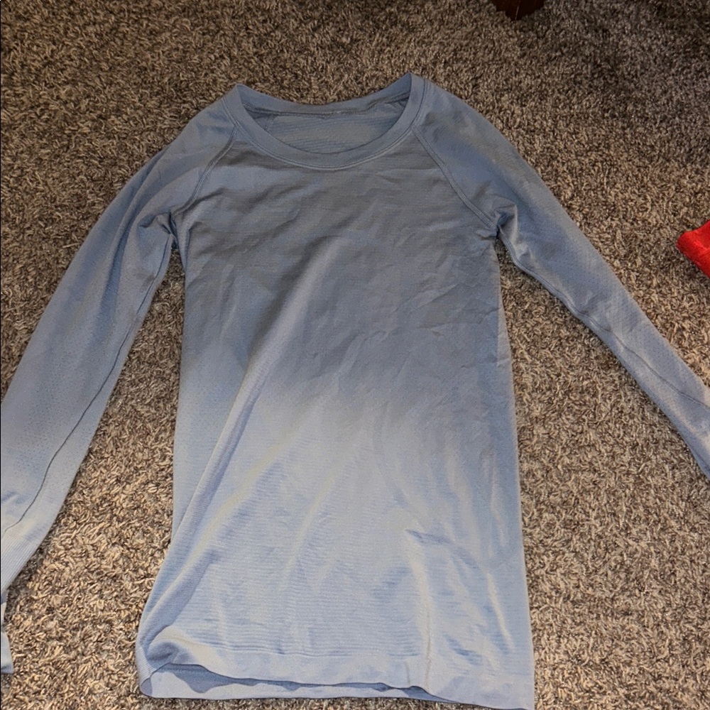 lululemon athletica Light Blue Long Sleeve Tee
